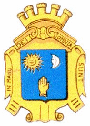 Blason de Mazan : "In manu dei omnia sunt" (Copyright : Alain PAOLI).